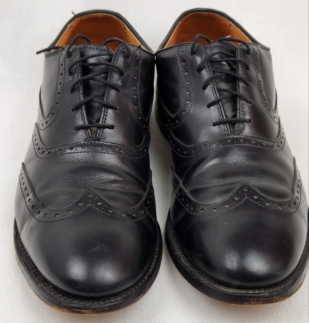 Allen Edmonds Black Birmingham Oxford Leather Dress Shoes - Picture 4 of 12